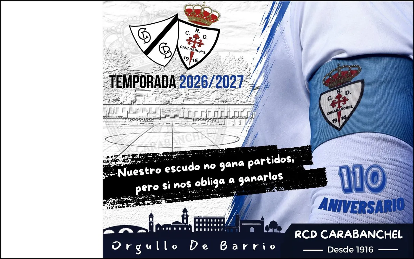 El carnet de socio 2026/27: los dos escudos del club, el lema de la temporada y el brazalete de capitán
